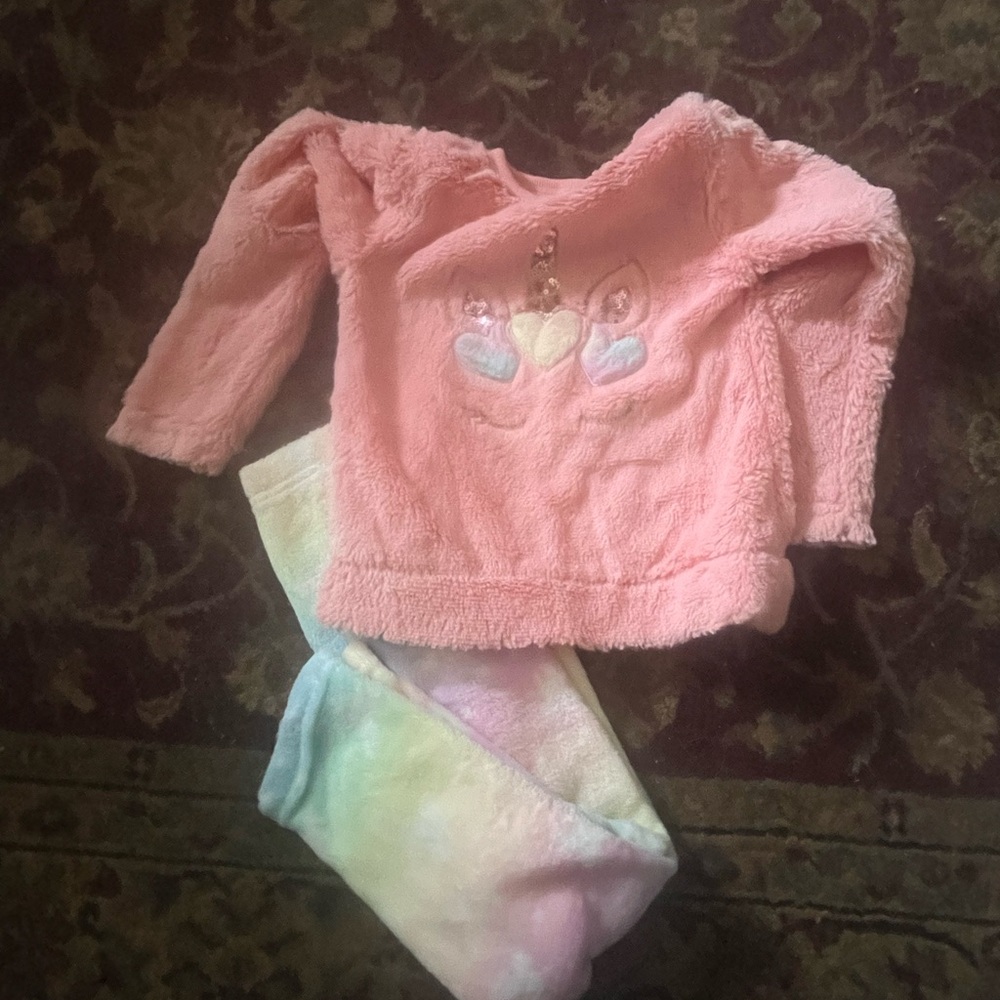 Bmagical Fuzzy Top and Tie-Dye Pants Set Size 5